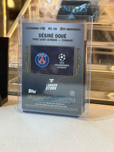 Désiré Doué C0000597 back - Désiré Doué 03/25 #RC-20 – Paris Saint-Germain – Regency Orange Refractor – 2025-26 Topps Chrome UEFA Club Competitions