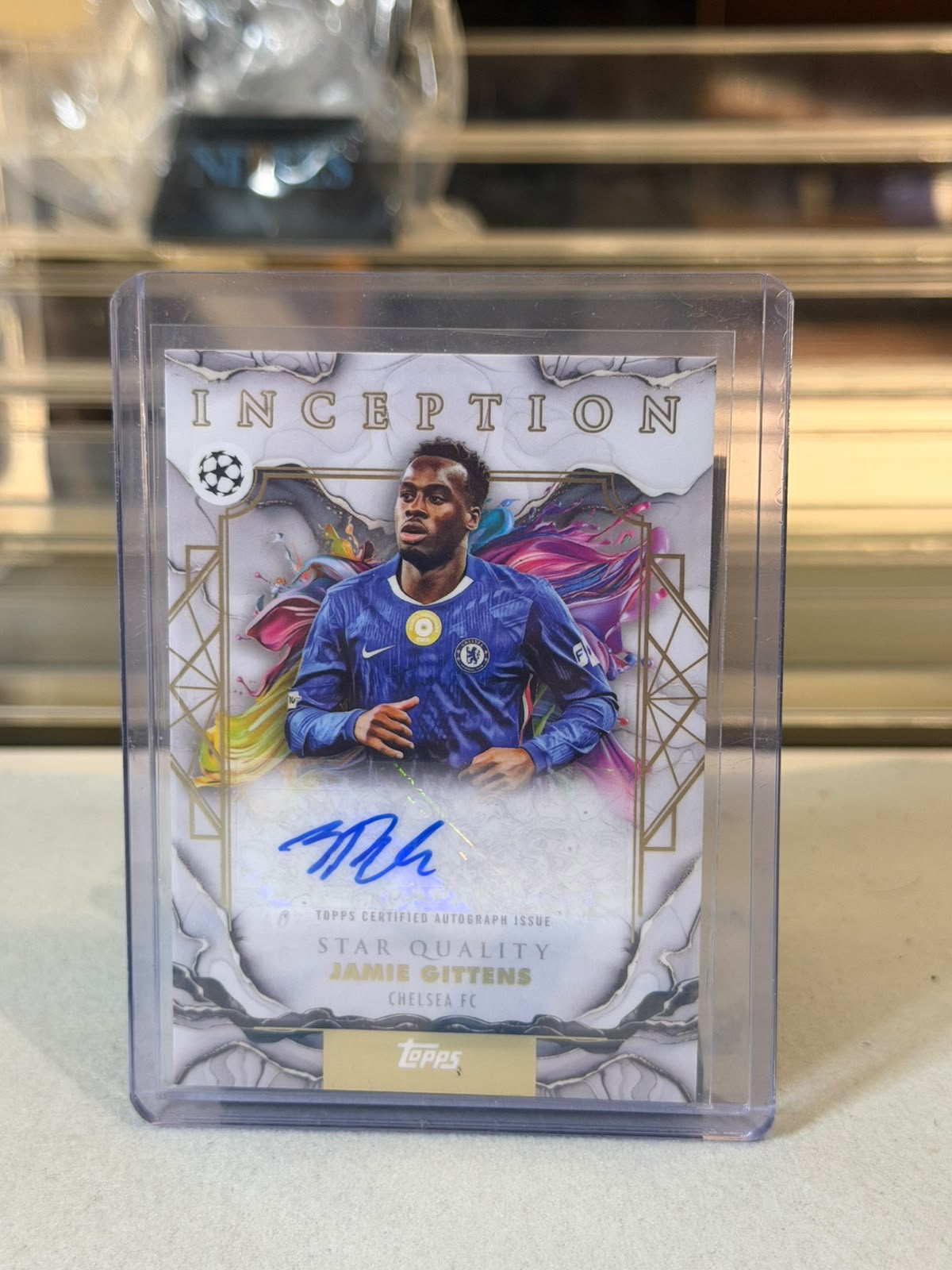 Jamie Gittens Chelsea 2025-26 Topps Inception UEFA Club Competitions Star Quality Autograph SQ-GI card front