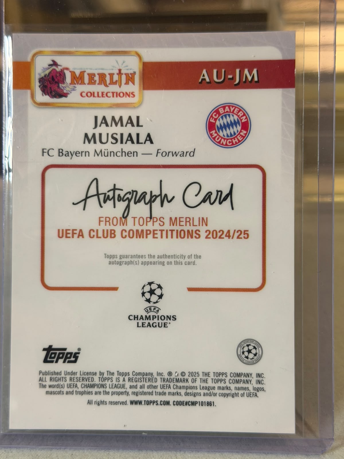 FC Bayern batch card SKU C0000472 back