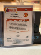 Bruno Fernandes 09/30 #32 – White Border Manchester United trading card, back