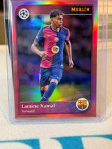 Lamine Yamal 055/250 Base card #19, magenta/crimson foil parallel – Topps Merlin Collections UEFA Club Competitions 2024/25 –