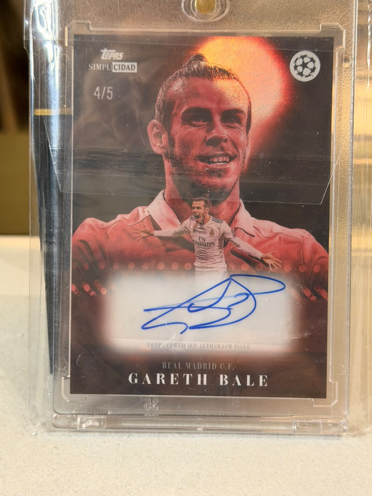 Gareth Bale front - 2025/26 Topps UEFA Club Competitions Simplicidad Exaltación Autograph 4/5