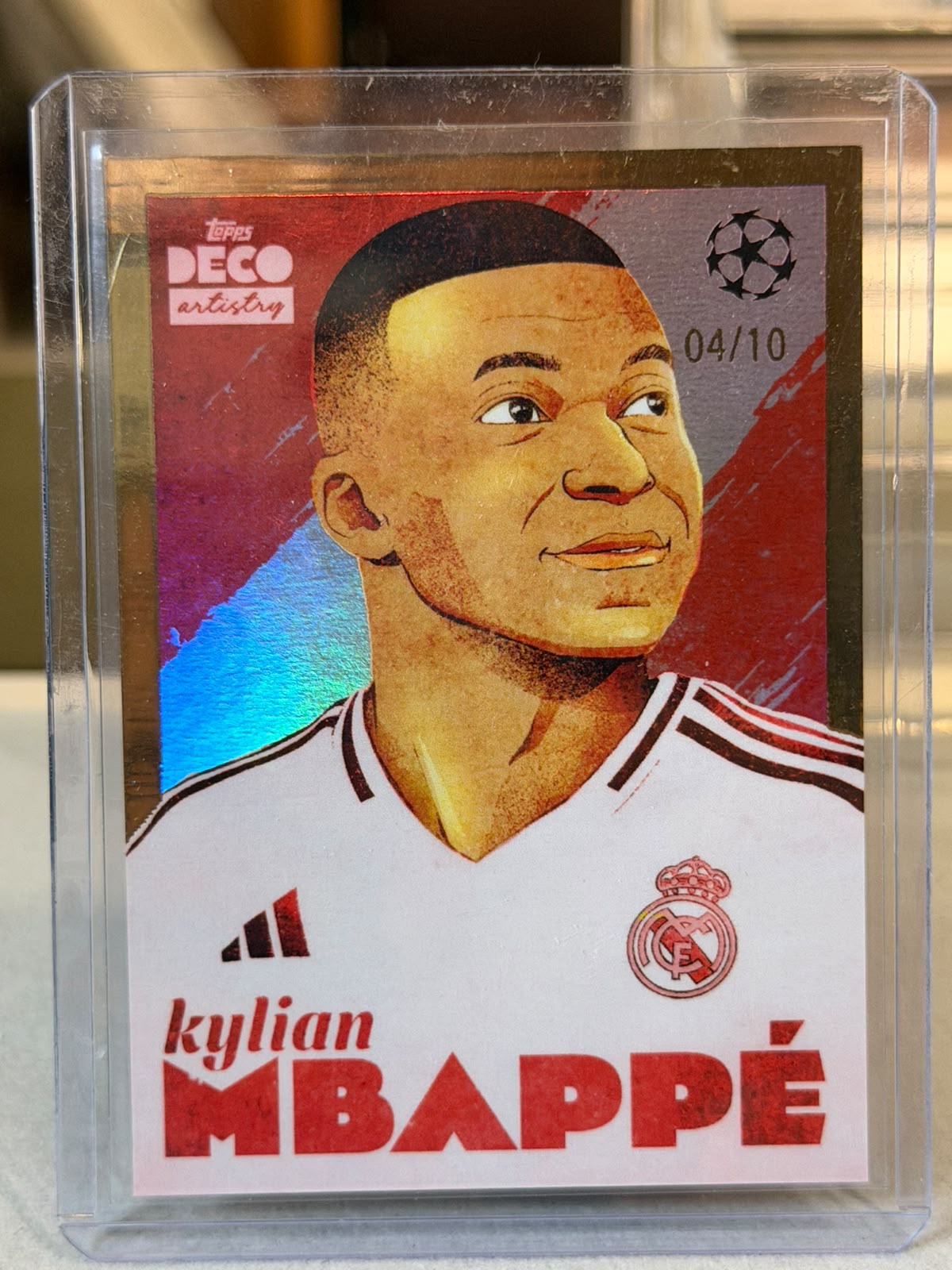 Kylian Mbappé front - 2024/25 Topps Deco UEFA Club Competitions Artistry 04/10