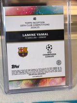 Lamine Yamal 68/99 Succession (#40), green parallel – Topps Inception UEFA Club Competitions 2024/25 – FC Barcelona trading c