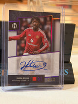 Kobbie Mainoo 49/99 – Archival Autograph (Purple) Manchester United trading card, front
