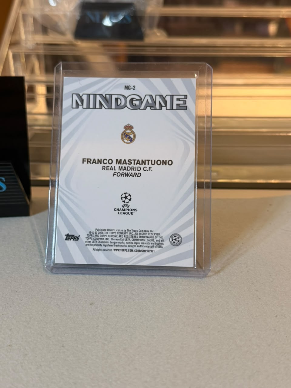 Franco Mastantuono #MG-2 Mindgame 2025-26 Topps Chrome UEFA Champions League - back