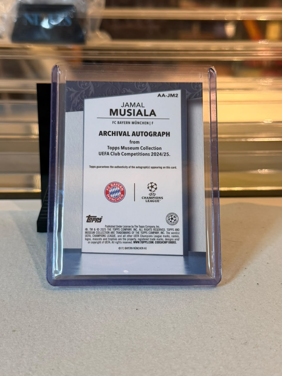 C0000646 Jamal Musiala Bayern Munich Topps Museum Collection UCC 24/25 Archival Autograph AA-JM2 45/50 back