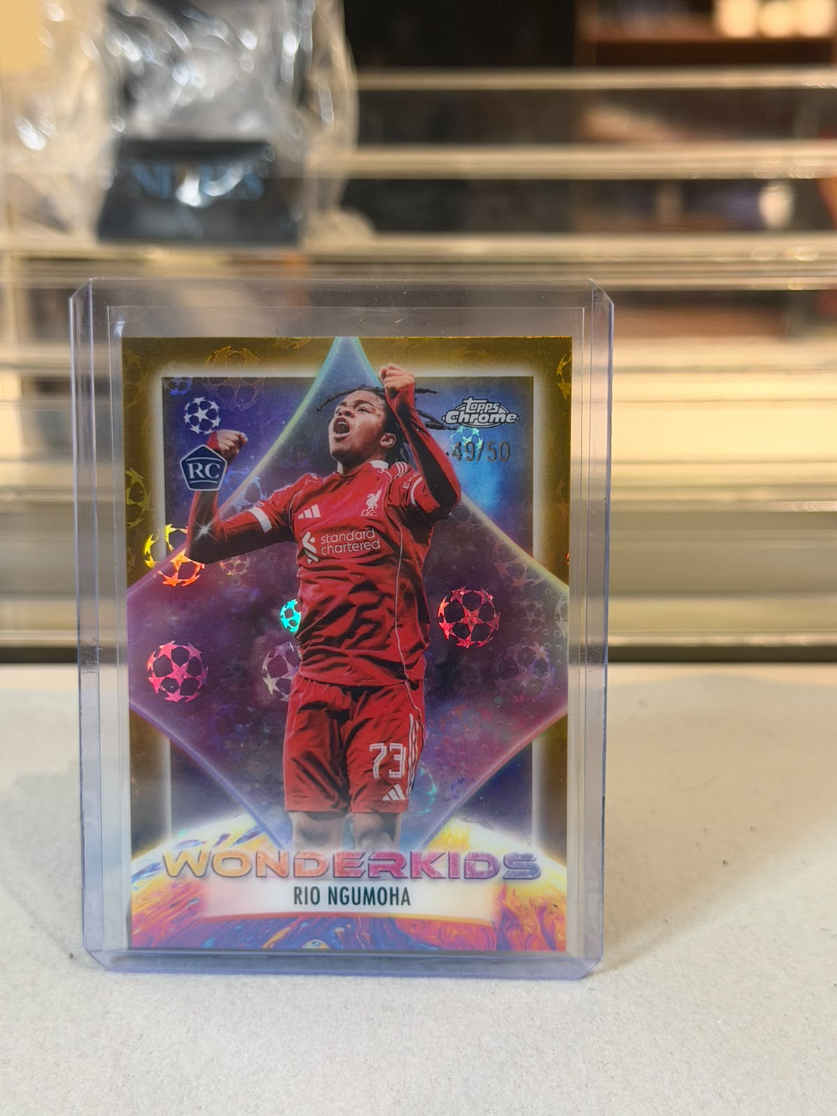 Rio Ngumoha front - 2025-26 Topps Chrome UEFA Champions League Wonderkids Insert RC #WK-1 49/50