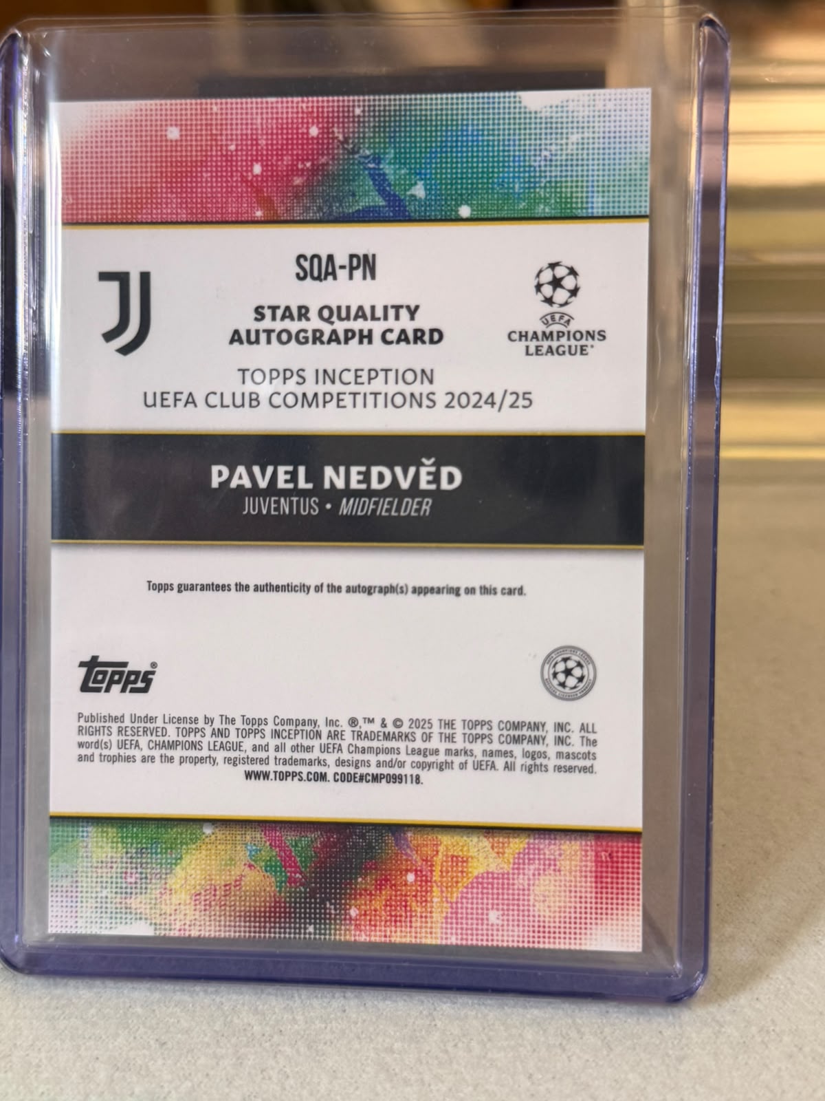 Pavel Nedvěd back - 2024/25 Topps Inception UEFA Club Competitions 21/75