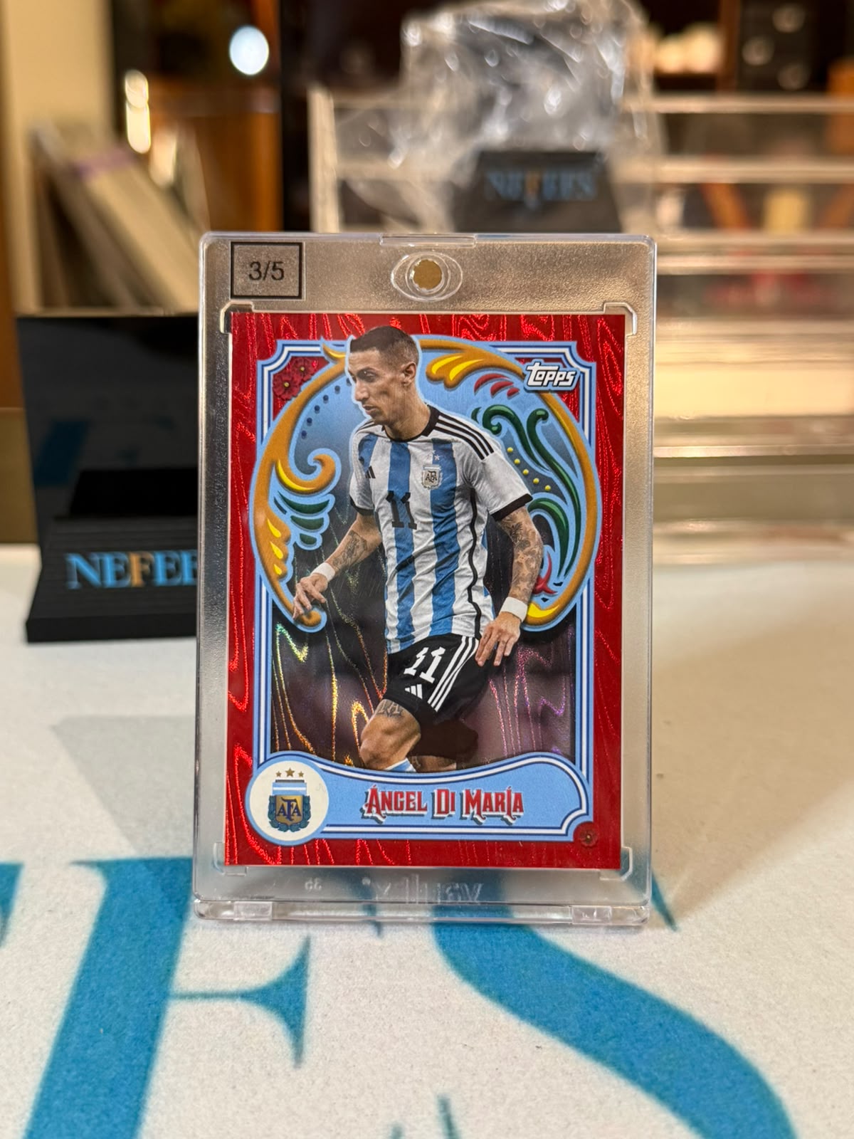 Ángel Di María 3/5 – Argentina trading card, front