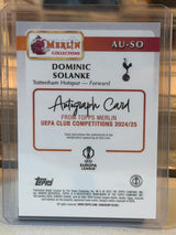 Dominic Solanke - Tottenham - 2024-25 Topps Merlin UCC Merlin Collections Autograph AU-SO 06/10 (back)