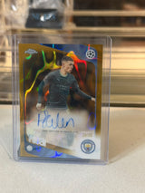 Phil Foden Manchester City 2025-26 Topps Chrome UEFA Club Competitions Autograph Gold Refractor 39/50 - front