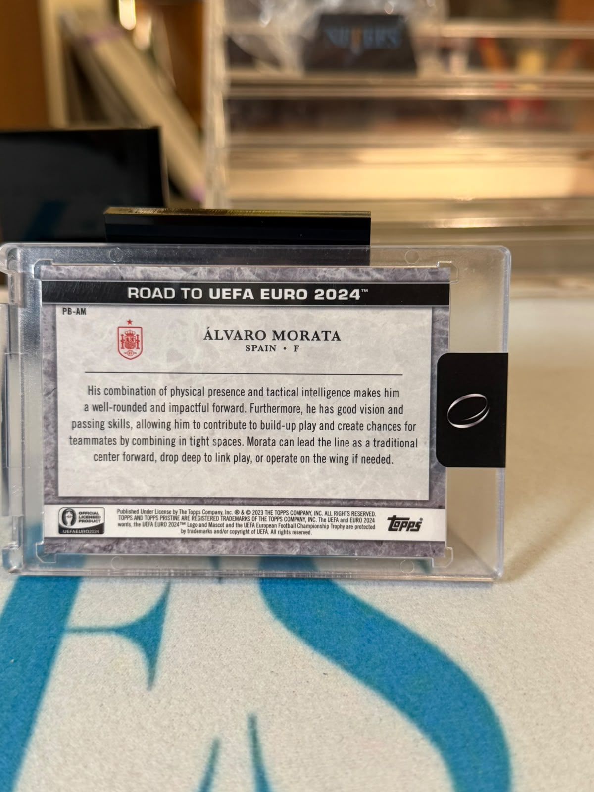 Álvaro Morata 1/1 – Spain trading card, back