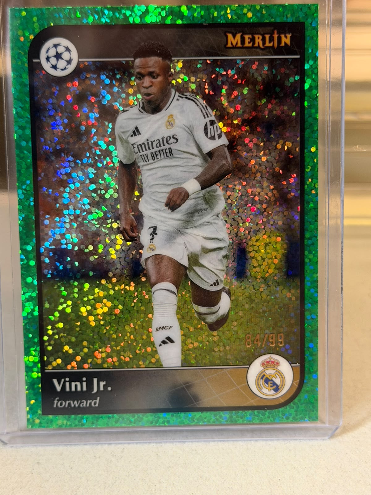 Vinícius Júnior front - 2024/25 Topps Merlin UEFA Club Competitions base #77 84/99