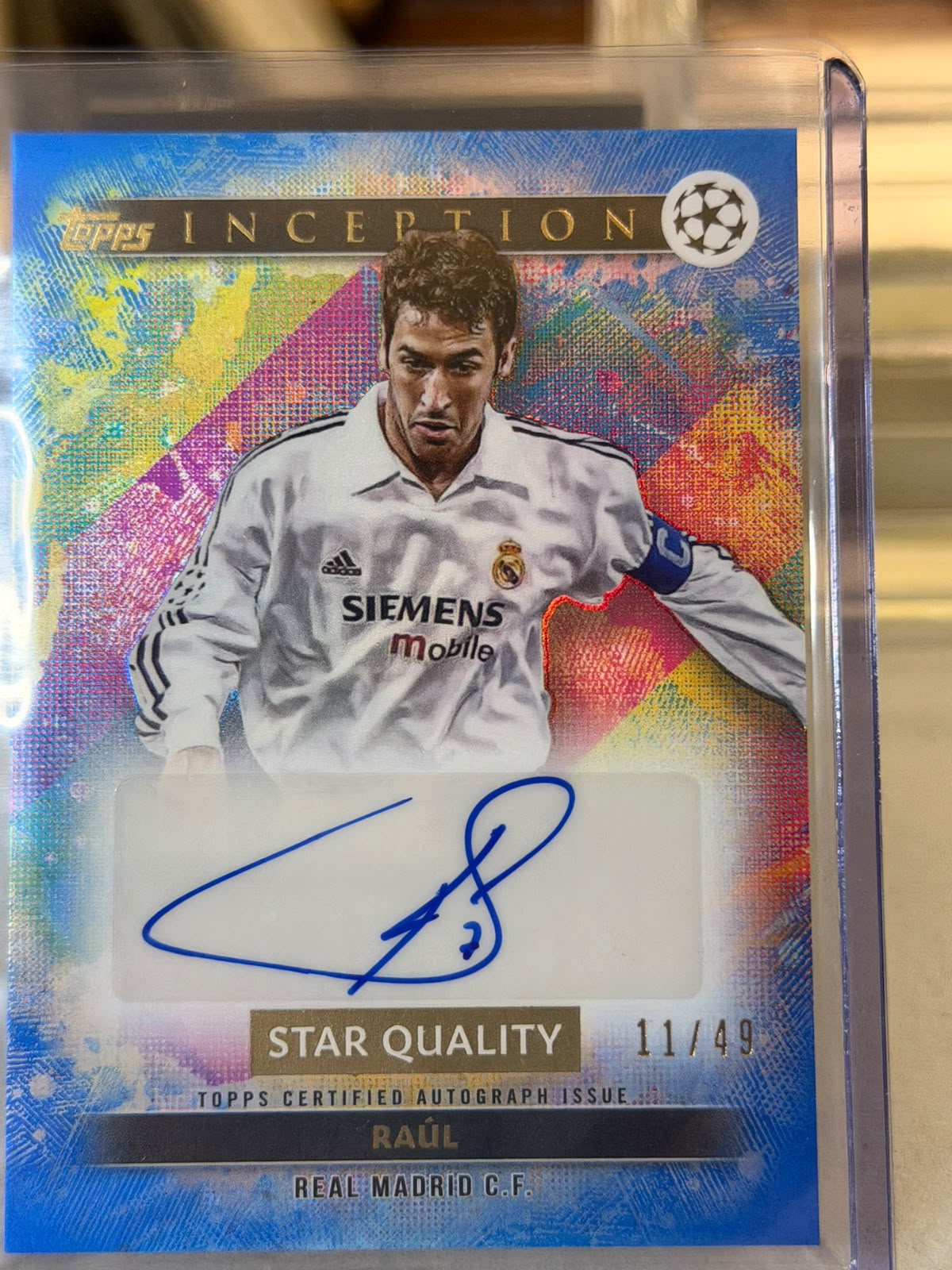 Raúl front - 2024/25 Topps Inception UEFA Club Competitions Star Quality Autograph 11/49