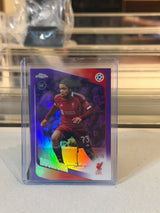 Rio Ngumoha front - 2025-26 Topps Chrome UEFA Champions League Purple Refractor RC #191 21/75