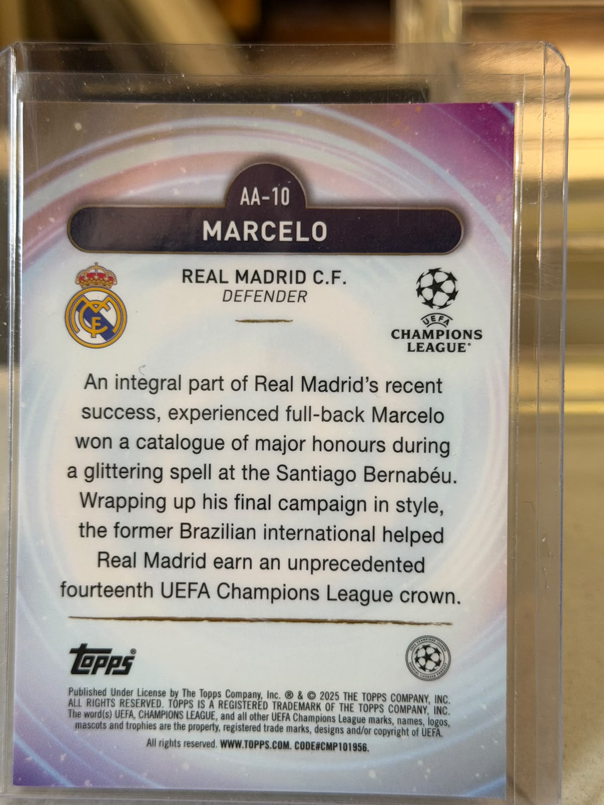 Marcelo back - 2024/25 Topps Merlin UEFA Club Competitions Ageless Alchemy 48/75