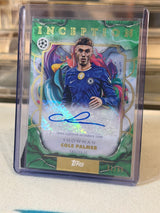 Cole Palmer Chelsea 2025-26 Topps Inception UEFA Club Competitions Showman Autograph Green Parallel 31/99 card front