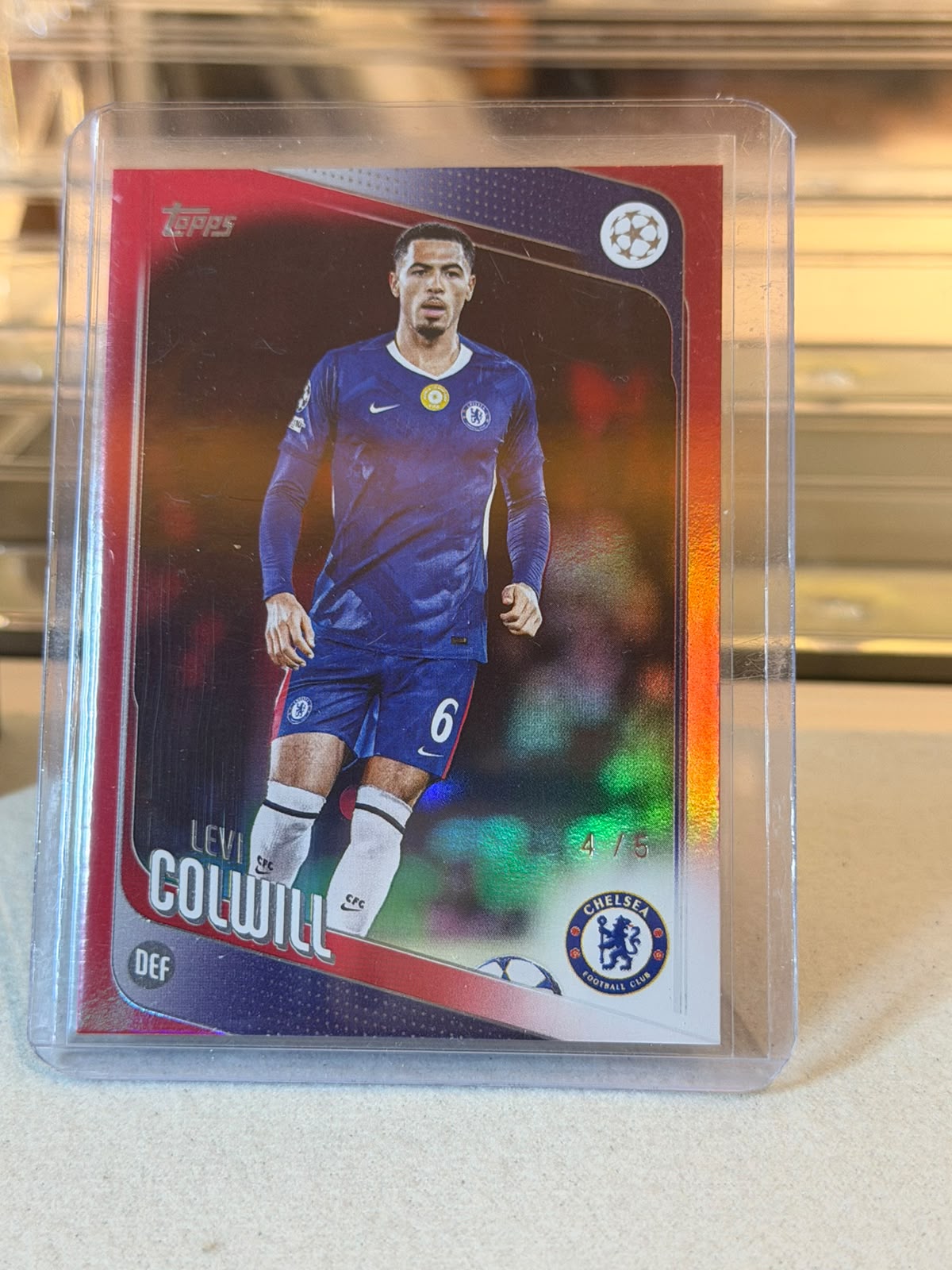 Levi Colwill 4/5 #194 Red Parallel 2026 Topps UEFA Champions League - front