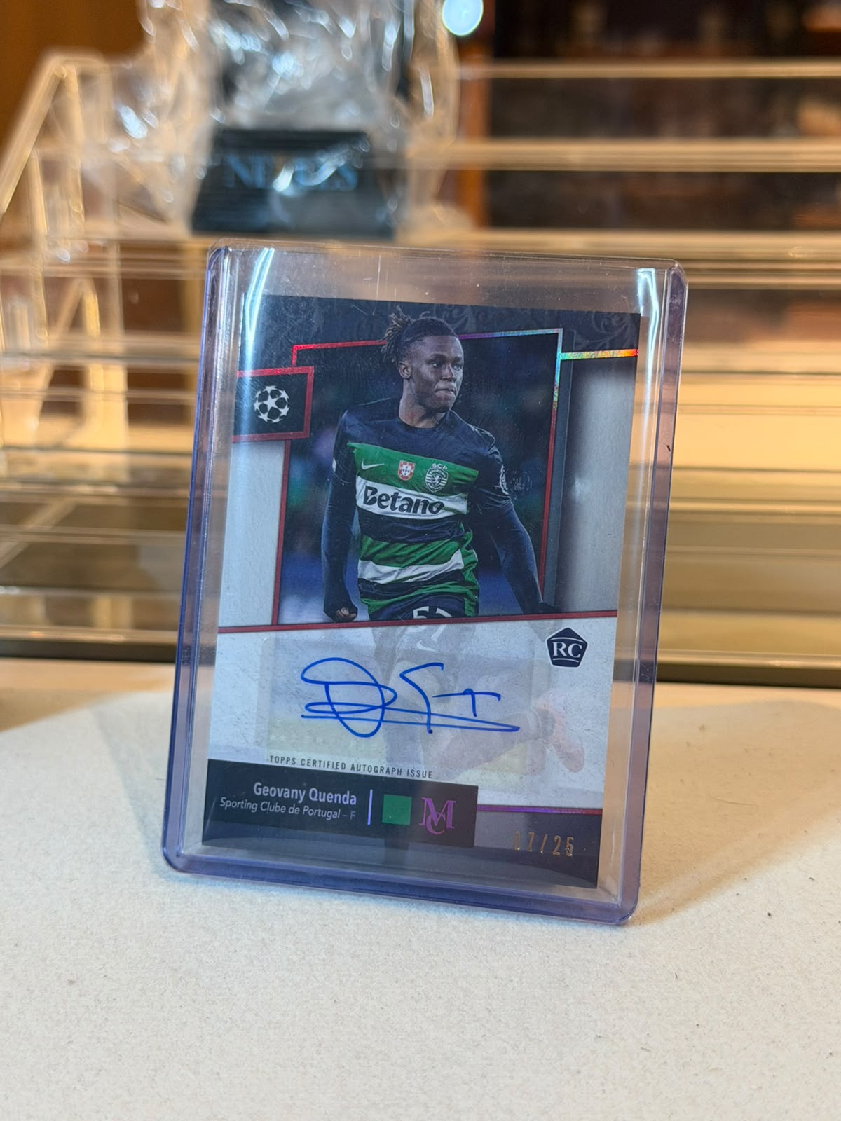 Geovany Quenda 2024/25 Topps Museum Collection UEFA Club Competitions Archival Autograph - front