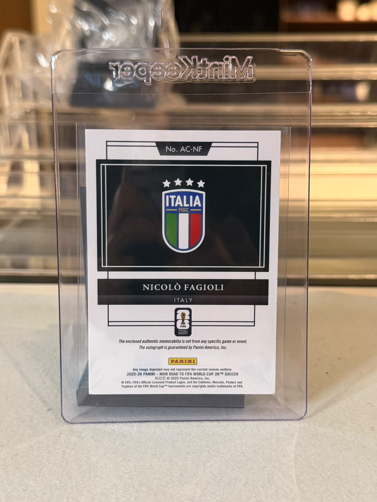 Nicolo Fagioli Italy Panini Noir Auto-Relic card image 2