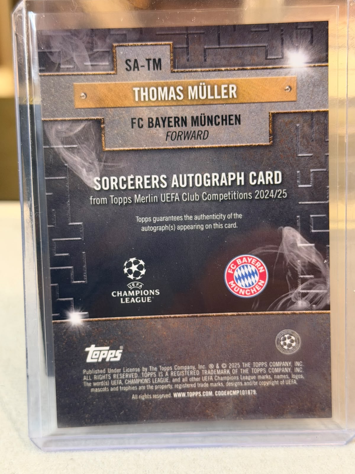 FC Bayern batch card SKU C0000474 back