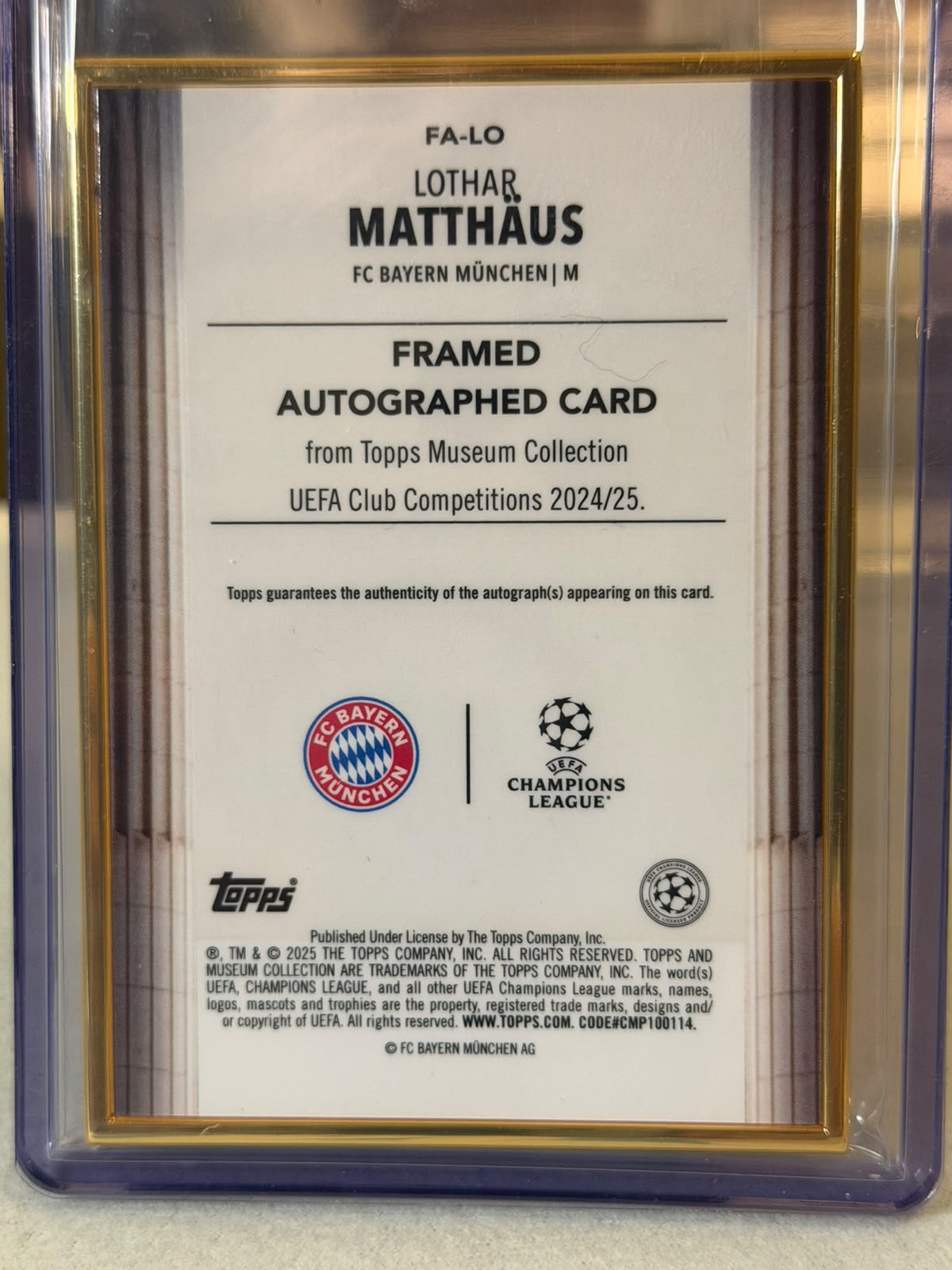 FC Bayern batch card SKU C0000471 back