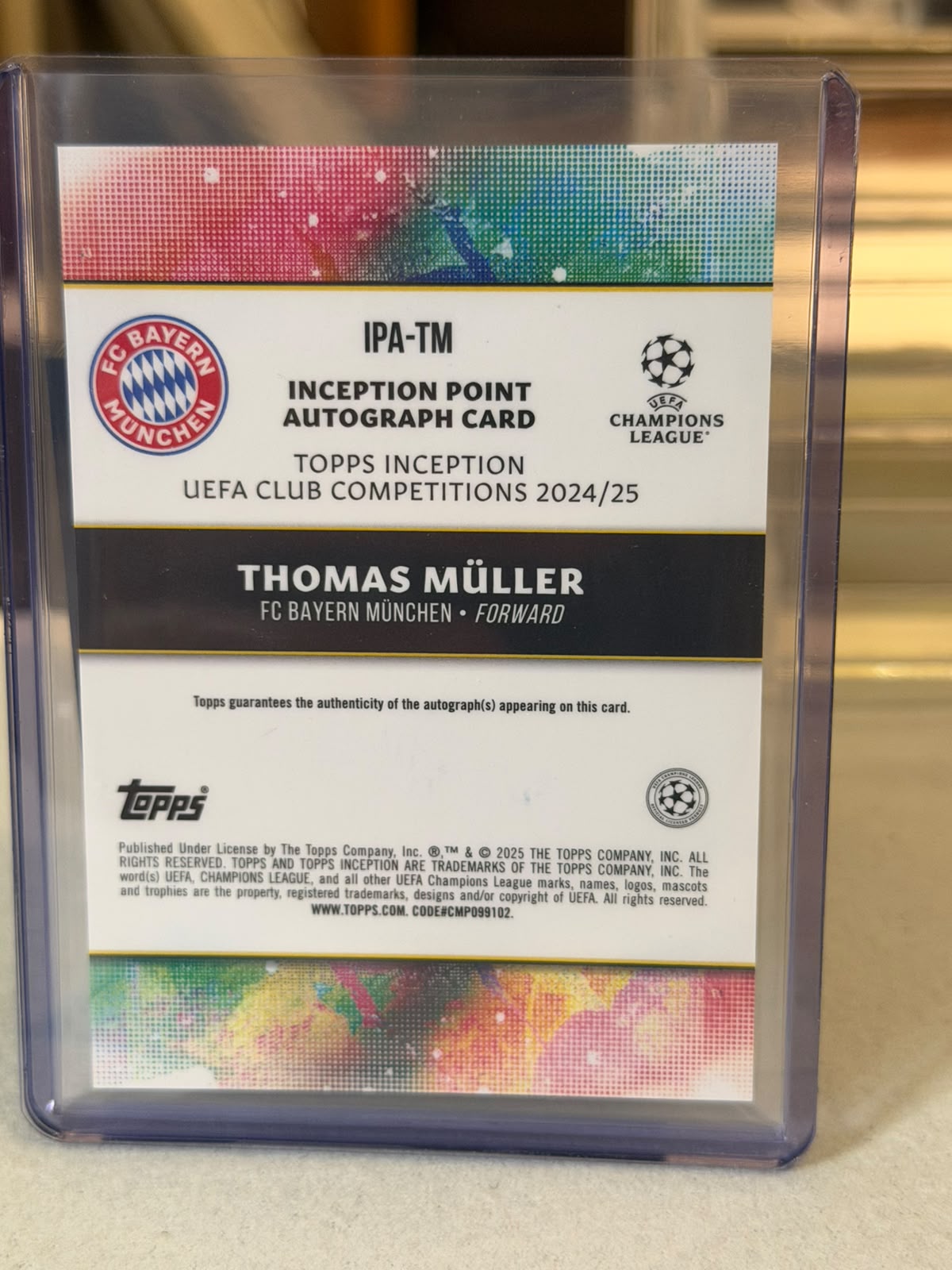 FC Bayern batch card SKU C0000463 back