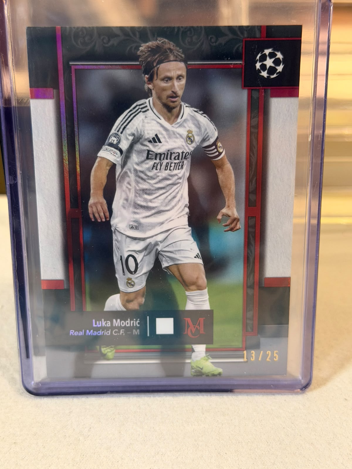 Luka Modrić front - 2024/25 Topps Museum Collection UEFA Club Competitions base #80 13/25