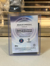 Bradley Barcola back - 2025 Topps UEFA Champions League Marks of Excellence Autograph #ME-BB1 14/25