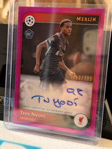 Trey Nyoni 180/199 Autograph (AU-TN), Magenta parallel – 2024/25 Topps Merlin Collections UEFA Club Competitions, front