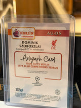 Dominik Szoboszlai 18/50 Autograph (AU-DS), Gold parallel – 2024/25 Topps Merlin UEFA Club Competitions, back