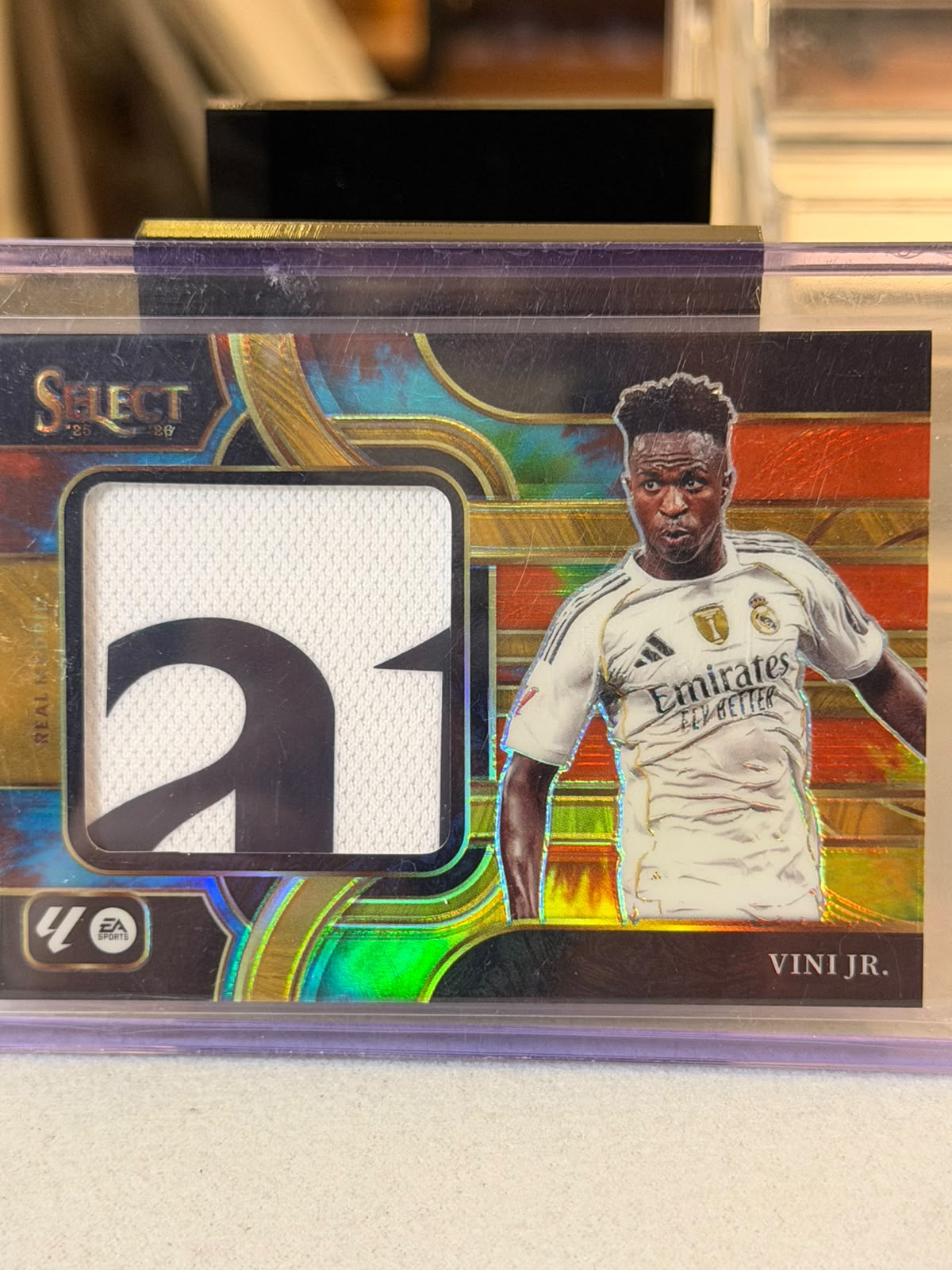 Vinícius Júnior front - 2025-26 Panini Select La Liga Jumbo Swatches 20/25