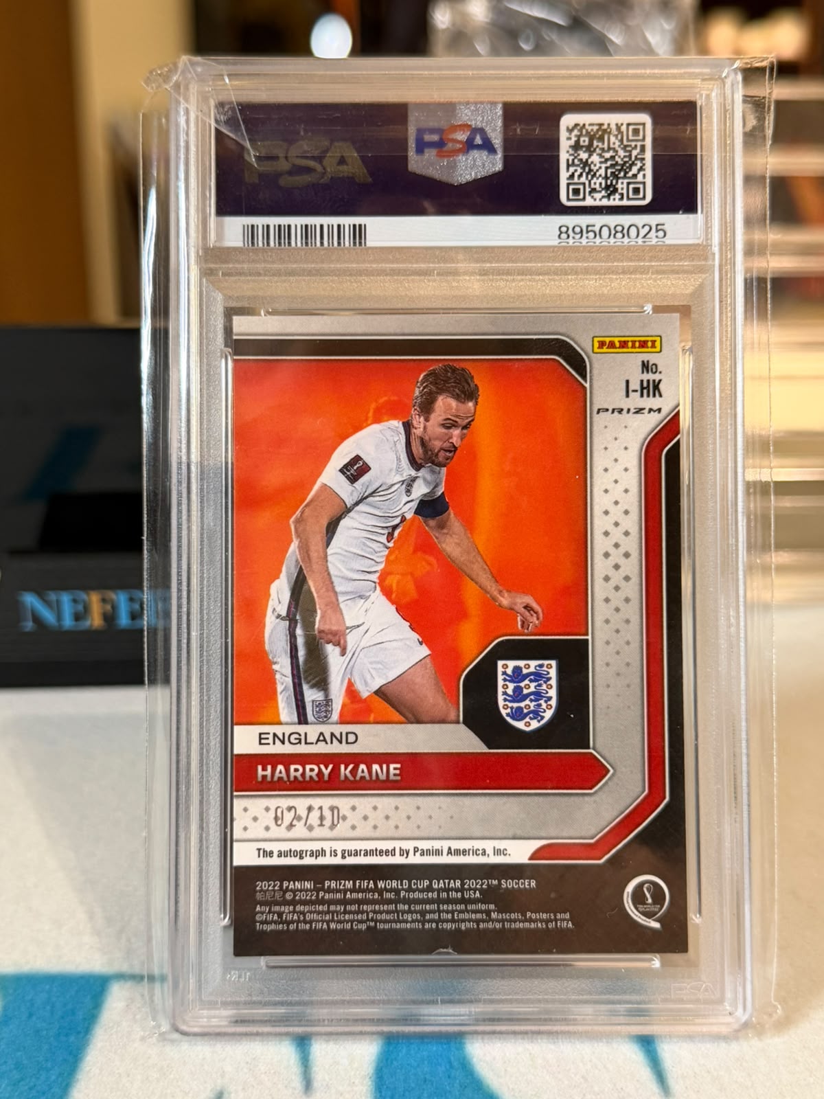 Harry Kane 02/10 – England trading card, back