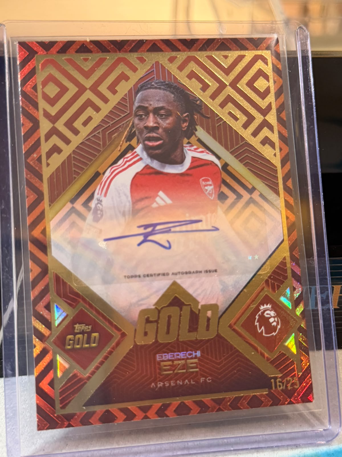 Eberechi Eze front - 2025/26 Topps Gold Premier League Gold Autograph Orange 16/25