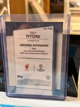 Trey Nyoni 49/50 Archival Autograph (AA-TN3) – 2025 Topps Museum Collection UEFA Club Competitions 2024/25, back