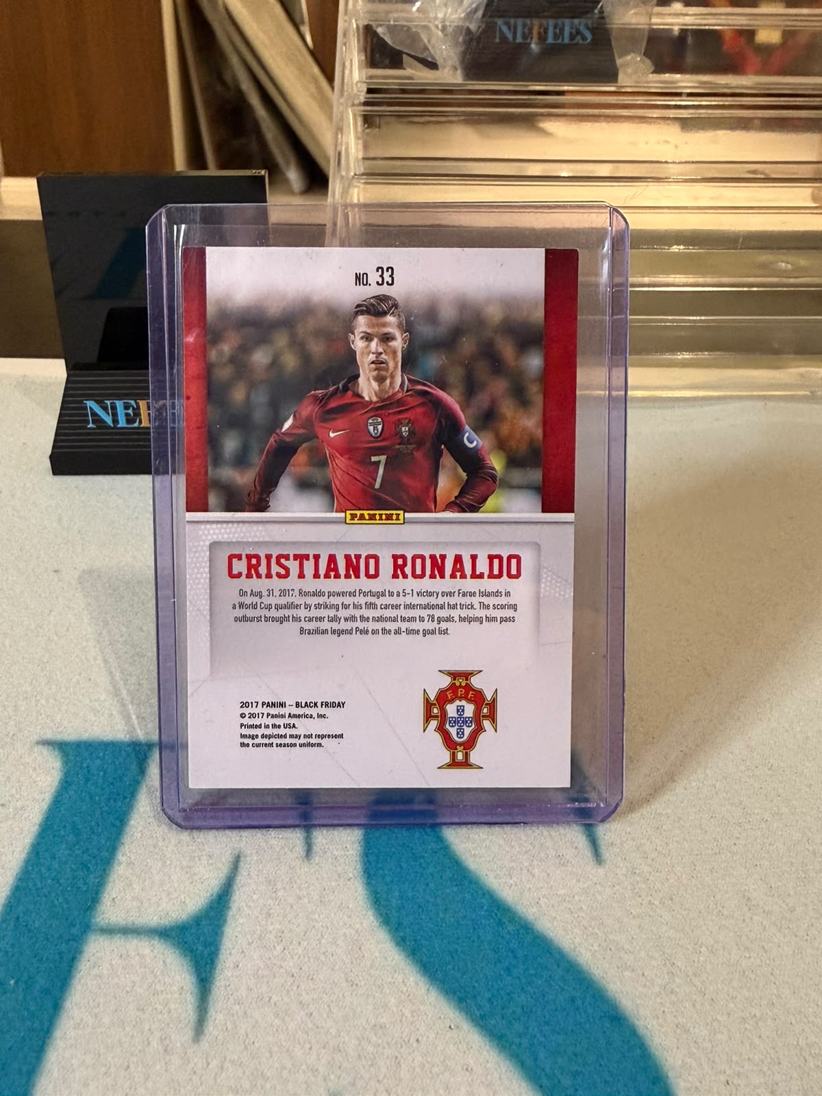 Cristiano Ronaldo #33 12/50 – Portugal trading card, back