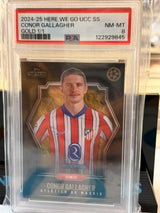 Conor Gallagher Gold 1/1 – 2024-25 Topps Here We Go UCC Summer Signings (PSA 8) – Atlético Madrid trading card, front