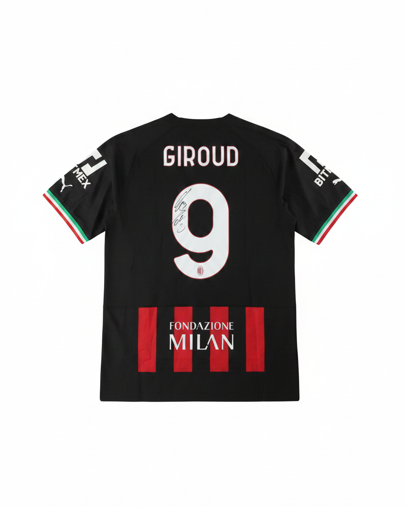 Giroud Signed AC Milan Jersey - Back