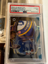 Kalidou Koulibaly 1/1 Jumbo Swatch Patch (Black) – 2022-23 Panini Select (PSA 7) – Chelsea trading card, front