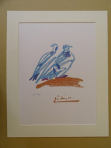 "Doves" lithograph by Pablo Picasso — detail view