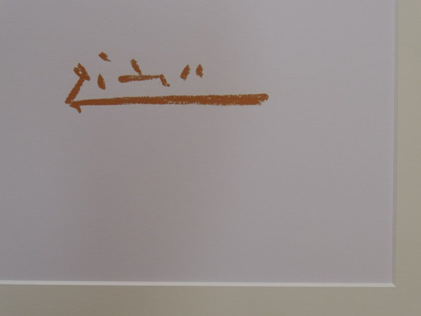 "Doves" lithograph by Pablo Picasso — signature detail