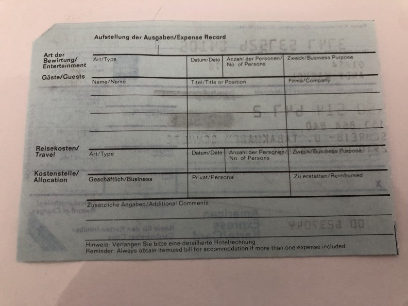 Close-up of Andy Warhol's signature on the American Express receipt