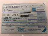 American Express receipt hand signed by Andy Warhol, full view