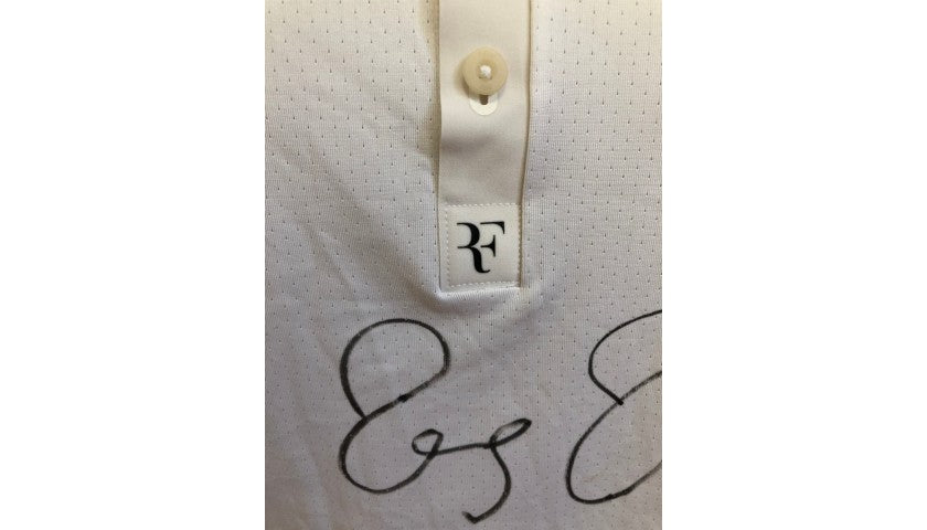 Roger Federer Signed Match-Issued Wimbledon 2013 Shirt, RF logo detail
