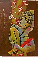 "Alcide Cassé" by Cécile Guicheteau — oil on Corten metal, full view