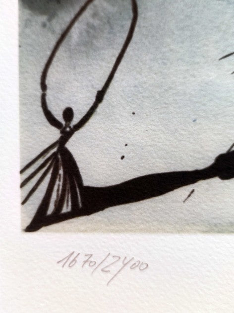 "Alice in Wonderland" lithograph by Salvador Dalí — embossed publisher stamp detail