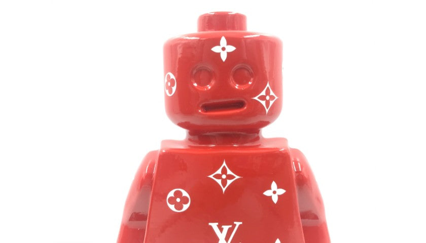 "Alter Ego Oscar Red" - Sculpture by Alessandro Piano, packaging box
