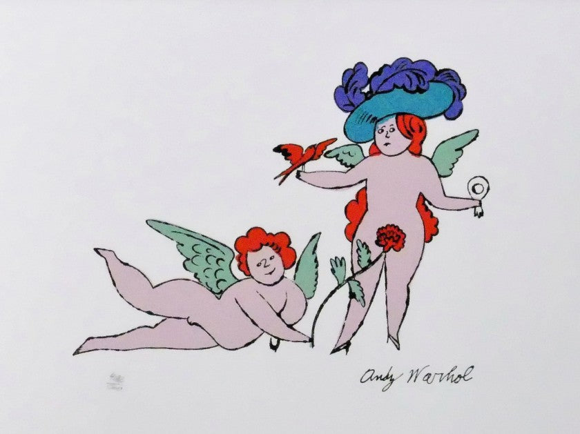 "Angels" lithograph by Andy Warhol — detail view