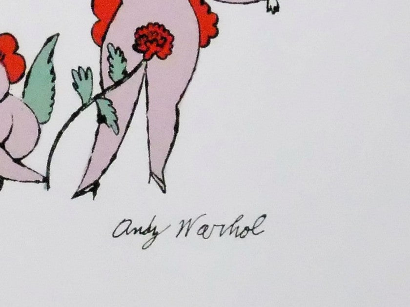 "Angels" lithograph by Andy Warhol — signature detail